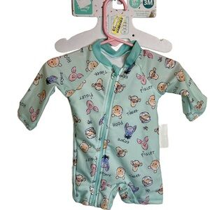 Disney Baby Winnie the Pooh full-zip long sleeve rash guard unisuit. NWT